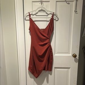 Elegant Rust Wrap Dress size M